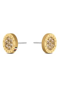 Tommy Hilfiger Damen Paar Ohrstecker "Schmuck Edelstahl Ohrschmuck Ohrringe CRYSTAL", Edelstahl, beige, Edelstahl, Ohrringe, mit Glasstein