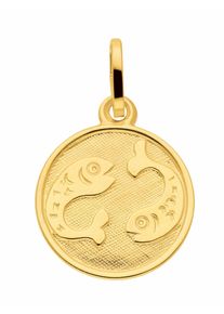 Adelia´s ADELIA ́S Damen Ketten-Anhänger "333 Gold Sternzeichen Anhänger Fisch Ø 11,8 mm", Damen, Fische, Gelbgold 333, gold, Gelbgold 333, Schmuckanhänger,