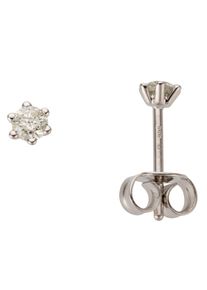 Firetti Damen Paar Ohrstecker "Schmuck Geschenk Gold 750 Ohrschmuck Solitär", 0,2 ct P2 = erkennbare Einschlüsse, Weißgold 585-Diamanten, weiß,