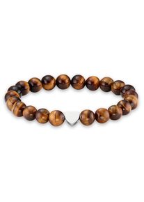 Firetti Armband "Schmuck Geschenk Herz Element, Steinarmband, Partnerarmband", Edelstahl-Polyester, braun, Edelstahl, Polyester, Armbänder, Made in