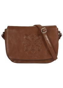 Bruno Banani Damen Umhängetasche "Mandala", braun, Leder, vintage, Taschen, echt Leder