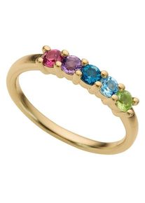 Firetti Damen Fingerring "Schmuck Geschenk Gold 333 Damenring Goldring Edelstein Farbstein", 19, Gelbgold 333, 2mm, bunt, Gelbgold 333, Fingerringe,