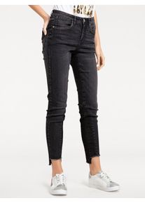 Heine Damen Röhrenjeans, schwarz, Gr. 21, unifarben, 97% Baumwolle, 3% Elasthan, Jeans