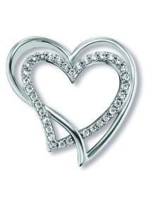 ONE ELEMENT Damen Ketten-Anhänger "Zirkonia Herz Herz Anhänger aus 925 Silber", Damen, Silber 925 (Sterlingsilber), silber, Silber 925