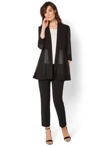 Damen Longblazer "Liliana", schwarz, elegant, Gr. 48, HERMANN LANGE Collection, unifarben, Jersey, Obermaterial: 100% Polyester, Blazer, aus Jersey