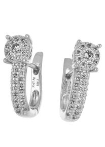 Firetti Damen Paar Creolen "Schmuck Geschenk Silber 925 Ohrschmuck Solitär-Optik glitzernd", Silber 925 (Sterlingsilber), silber, Silber 925