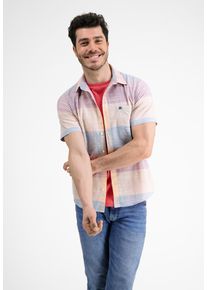 Lerros Herren Kurzarmhemd "Lerros Kurzarmhemd *Slub Karo*", rosa, Gr. S, 100% Baumwolle, Hemden