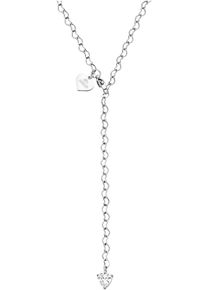 PURELEI Damen Y-Kette "Schmuck Geschenk Endless Love Herz Glitzer, 23031", Edelstahl, L: 60cm, silber, Edelstahl, Halsketten, mit Zirkonia (synth.)