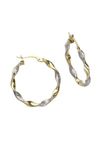Diamonds by Ellen K. Damen Paar Creolen "Gold 333 zweifarbig glanz matt", ONE-SIZE, Gold, gelb, FASCINATION BY ELLEN K., Gold, Ohrringe