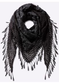 Heine Damen Modeschal, schwarz, Polyester, Modetücher