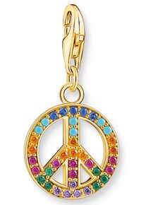 Thomas Sabo Damen Charm-Einhänger "Peace, Peace gold, 1880-051-14, 1898-488-7", gold, Silber 925 (Sterlingsilber), Charms, mit Zirkonia (synth.) oder
