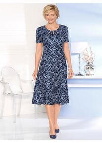 CLASSIC Damen Jerseykleid "Jersey-Kleid", blau, Gr. 40, gemustert, mehrfarbig, bedruckt, geblümt, 95% Polyester, 5% Elasthan, Kleider