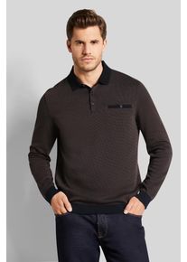 Bugatti Herren Langarm-Poloshirt, braun, casual, Gr. XXXL, unifarben, 70% Polyester, 30% Baumwolle, Shirts, in 2-tone-Optik