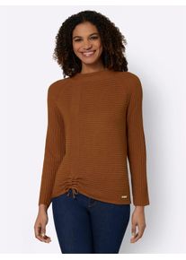 Casual Looks Damen Strickpullover "Pullover", braun, Gr. 44, unifarben, 50% Baumwolle, 50% Polyacryl, Pullover