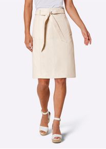 Damen Lederrock, beige, Gr. 38, CREATION L PREMIUM, unifarben, 100% Lammnappaleder, Röcke