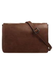 CLUTY Damen Umhängetasche, braun, Leder, unifarben, Taschen, echt Leder