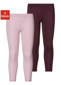 H.I.S. H.I.S Kinder Leggings, Gr. 104, lila, Single Jersey, Obermaterial: 95% Baumwolle, 5% Elasthan, unifarben, Basic, Hosen, Basic im Doppelpack