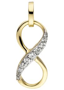 Jobo Damen Ketten-Anhänger "Anhänger Unendlichkeit", Gelbgold 375, gelb, Gelbgold 375, Schmuckanhänger, 375 Gold mit 10 Zirkonia