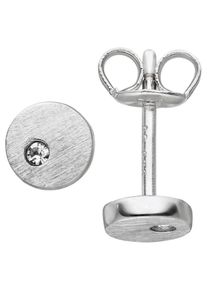 Jobo Damen Paar Ohrstecker, Silber 925 (Sterlingsilber), silber, Silber 925 (Sterlingsilber), Ohrringe, rund 925 Silber mit Zirkonia