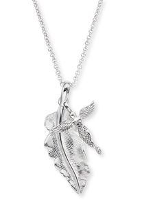 Engelsrufer Damen Kette mit Anhänger "Feder & Engel, ERN-FEDER-ANGEL", Silber 925 (Sterlingsilber), L: 50cm, silber, Silber 925 (Sterlingsilber),