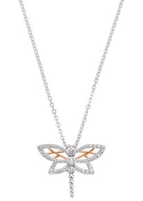 Amor Damen Kette mit Anhänger "Big Butterfly, 2033932", mit Zirkonia, Silber 925 (Sterlingsilber), L: 45cm, bunt, Silber 925 (Sterlingsilber),
