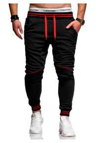 behype Herren Sweathose "STRIPE", schwarz, Gr. XXL, 100% Baumwolle, Hosen, mit Kontrast-Akzenten