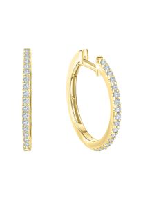 Vivance Damen Paar Creolen "585/- Gelbgold Zirkonia", ONE-SIZE, Gold, gelb, Gold, Ohrringe