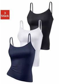 Vivance ACTIVE Damen Spaghettitop, Gr. 40, blau, Single Jersey, Obermaterial: 95% Polyamid, 5% Elasthan (LYCRA), unifarben, Basic, Tops, aus weicher