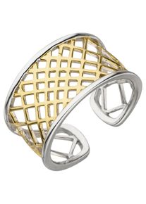 Jobo Damen Fingerring, 58, Silber 925 (Sterlingsilber), gold, Silber 925 (Sterlingsilber), Fingerringe, offen 925 Silber bicolor vergoldet
