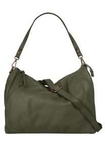 Samantha Look Damen Umhängetasche, grün, Leder, unifarben, leicht glänzend, Taschen, echt Leder, Made in Italy