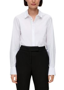 Damen Klassische Bluse, weiß, klassisch, Gr. 38, s.Oliver BLACK LABEL, unifarben, Obermaterial: 65% Baumwolle, 32% Polyamid, 3% Elasthan, Blusen, mit