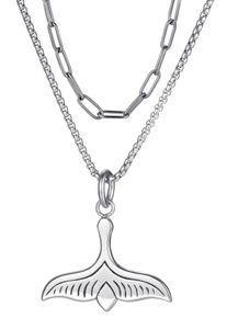 Firetti Damen Kette mit Anhänger "Schmuck Geschenk Flosse", Edelstahl, L: 45cm, silber, Edelstahl, Halsketten