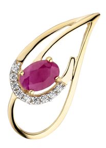 Jobo Damen Ketten-Anhänger "Anhänger mit Rubin und Zirkonia", Gelbgold 333, gold, Gelbgold 333, Schmuckanhänger, 333 Gold