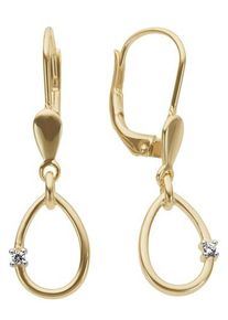 Firetti Damen Paar Ohrhänger "Schmuck Geschenk Gold 333 Ohrschmuck Patentbrisur Tropfen", 0,02 ct P2 = erkennbare Einschlüsse, Gelbgold