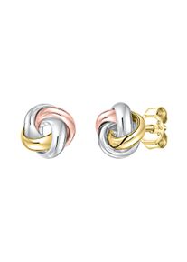 Vivance Damen Paar Ohrstecker "375/- Gelbgold tricolor", ONE-SIZE, Gold, bunt, Gold, Ohrringe