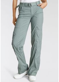 Kangaroos Damen Cargohose, grün, casual, Gr. 34, unifarben, kontrastfarbene Details, Web, Obermaterial: 50% Baumwolle, 46% Polyamid, 4% Elasthan,