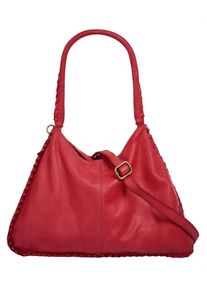 Samantha Look Damen Shopper, rot, Leder, unifarben, leicht glänzend, Taschen, echt Leder, Made in Italy