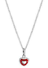 Firetti Mädchen Kette mit Anhänger "Schmuck Geschenk Silber 925 Halsschmuck Halskette Panzerkette Herz", Silber 925 (Sterlingsilber), L: 38cm B: