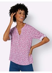 Inspirationen Damen Schlupfbluse, pink, Gr. 40, geblümt, gemustert, mehrfarbig, bedruckt, 100% Viskose, Blusen