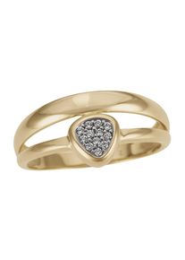 Firetti Damen Goldring "Schmuck Geschenk Gold 333 Geometrische Form Dreieck in 2-rhg. Optik", 17, Gelbgold 333, 2,3mm, weiß, Gelbgold 333,