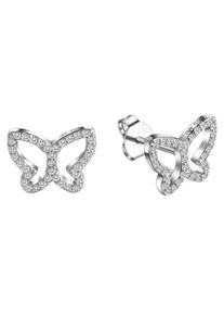 Firetti Mädchen Paar Ohrstecker "Schmuck Geschenk Silber 925 Ohrschmuck Schmetterling", Silber 925 (Sterlingsilber), silber, Silber 925