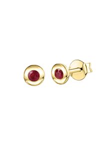 Vivance Damen Paar Ohrstecker "375/- Gelbgold glanz Rubin", ONE-SIZE, Gold, gelb, Gold, Ohrringe