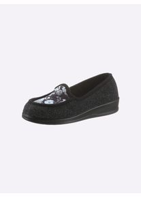 Schawos Damen Hausschuh, Gr. 38, grau, Textil, Schuhe
