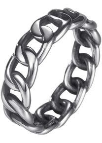 Firetti Damen Fingerring "Schmuck Geschenk Edelstahl Ring Damenring Herrenring Panzerkette Color", 54, Edelstahl, 6,7mm, silber, Edelstahl,