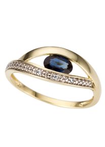 Firetti Damen Goldring "Schmuck Geschenk Gold 333 Damenring Goldring Edelstein Farbstein", 16, 0,01 ct P2 = erkennbare Einschlüsse, Gelbgold