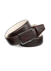 Anthoni Crown Damen Ledergürtel, braun, Gr. 85, gemustert, Leder, Gürtel, Perfekte Eleganz in Mocca für Anzüge und Jeans