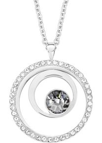 s.Oliver Damen Kette mit Anhänger "2015126", Edelstahl, L: 45cm B: 1,8mm, silber, Edelstahl, B:1,8mm, Halsketten, mit Kristallen