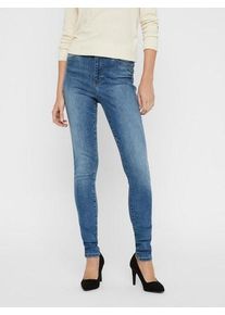 Véro Moda VERO MODA Damen High-waist-Jeans "VMSOPHIA", blau, modisch, Gr. L, Denim/Jeans, Obermaterial: 85% Baumwolle, 13% Polyester, 2% Elasthan, Jeans