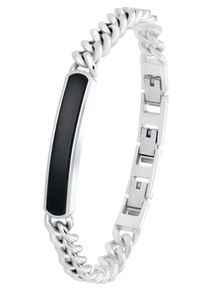 s.Oliver Herren Armband "2035538", Edelstahl, schwarz, Edelstahl, Armbänder, mit Achat