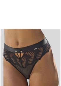 Lascana Damen String "Marla", Gr. 32, schwarz, Spitze, Obermaterial: 91% Polyamid, 9% Elasthan, Unterhosen, aus Spitze mit modischer Bänder-Optik